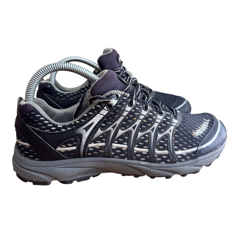 Merrell Sneakers Womens 7.5 J48826 Black Silver Trail Running EUC